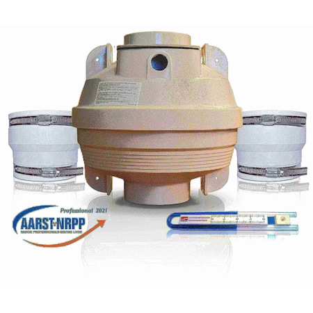 Suncourt Radon Mitigation Fan Kit w/ 4"-4" Couplers and Air Pressure Indicator RDK04